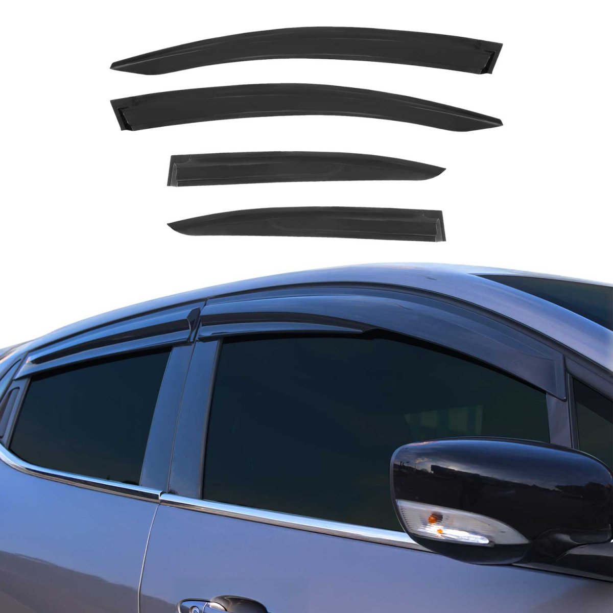 Honda Civic IX Wind Deflector - Omac - Acrylic - Black - '12-'16